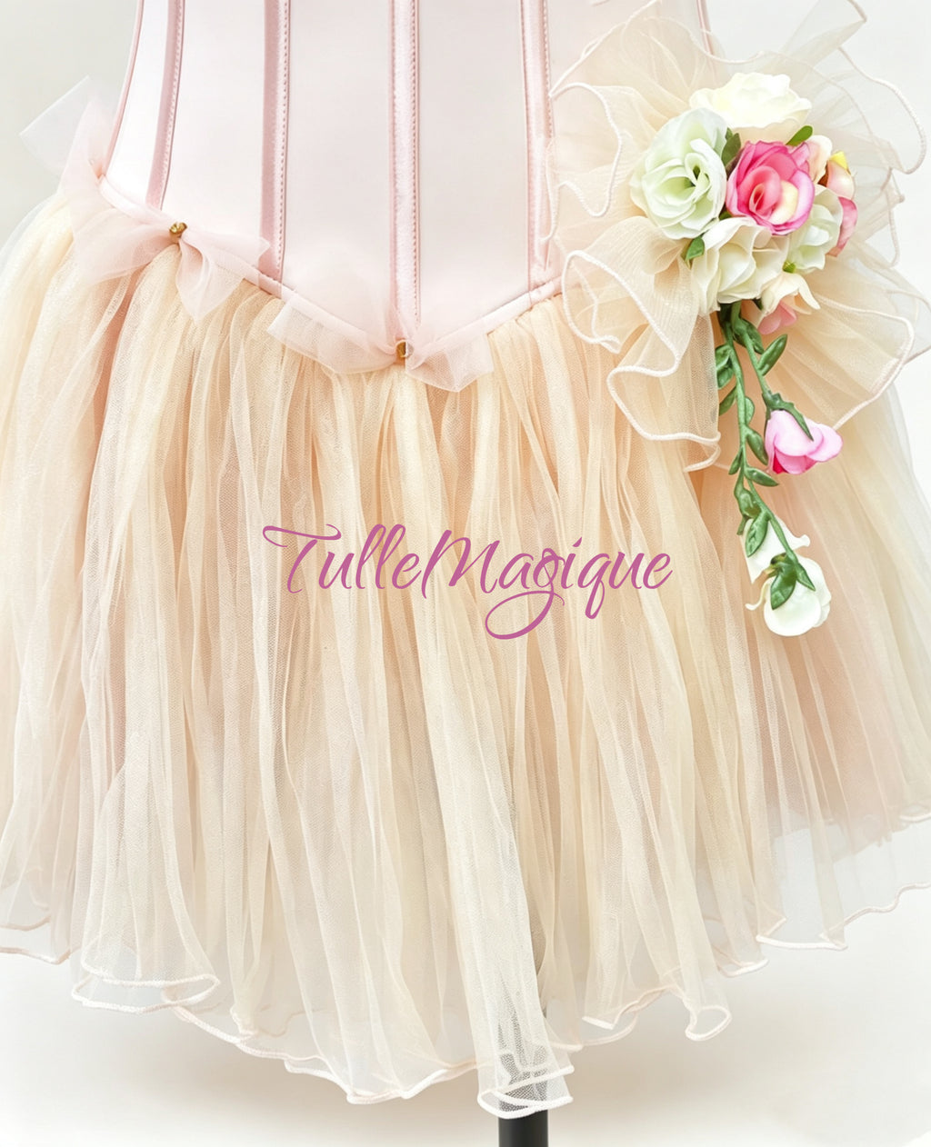 Soft Peach Dew Drop Lyrical Ballet Costume — Professional The Nutcracker Ballet Stage DanceWear