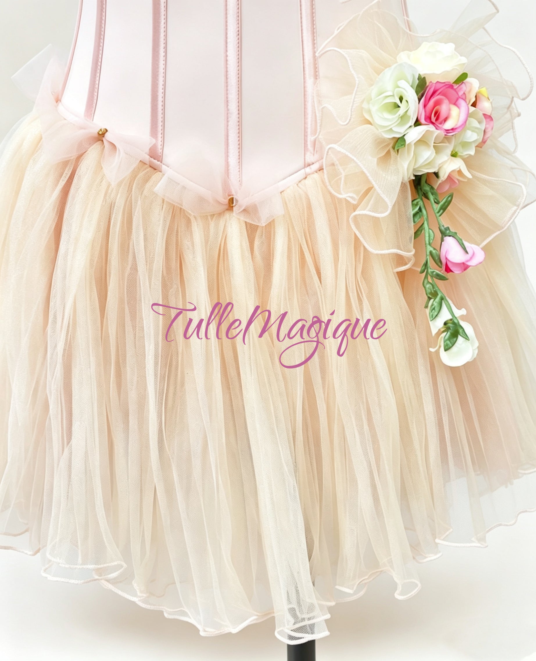Soft Peach Dew Drop Lyrical Ballet Costume — Professional The Nutcracker Ballet Stage DanceWear