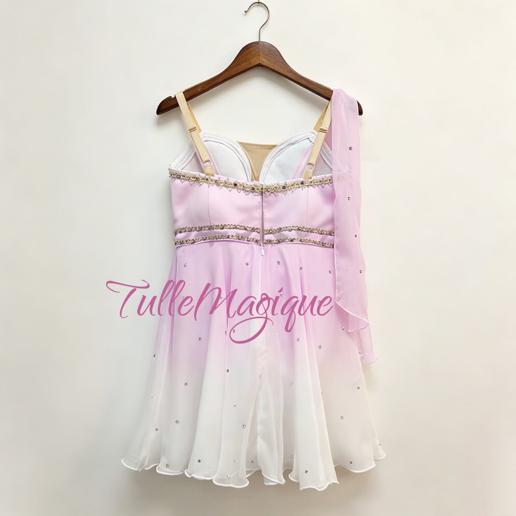 Professional Lavander cupid talisman ballet costume back with hooks closure