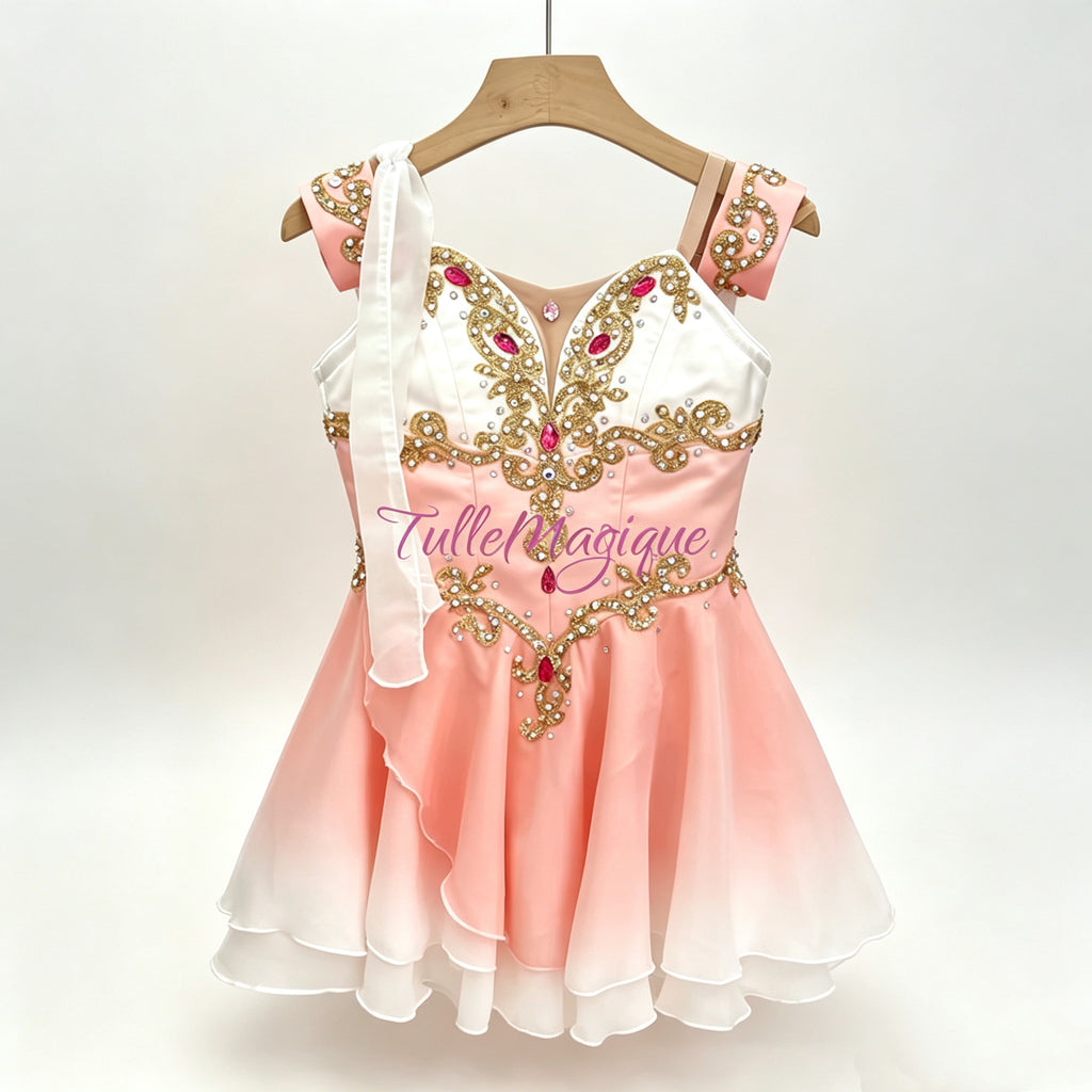 Professional Peach pink ombre color Talisman Ballet costuem stage dancewear for YAGP competition
