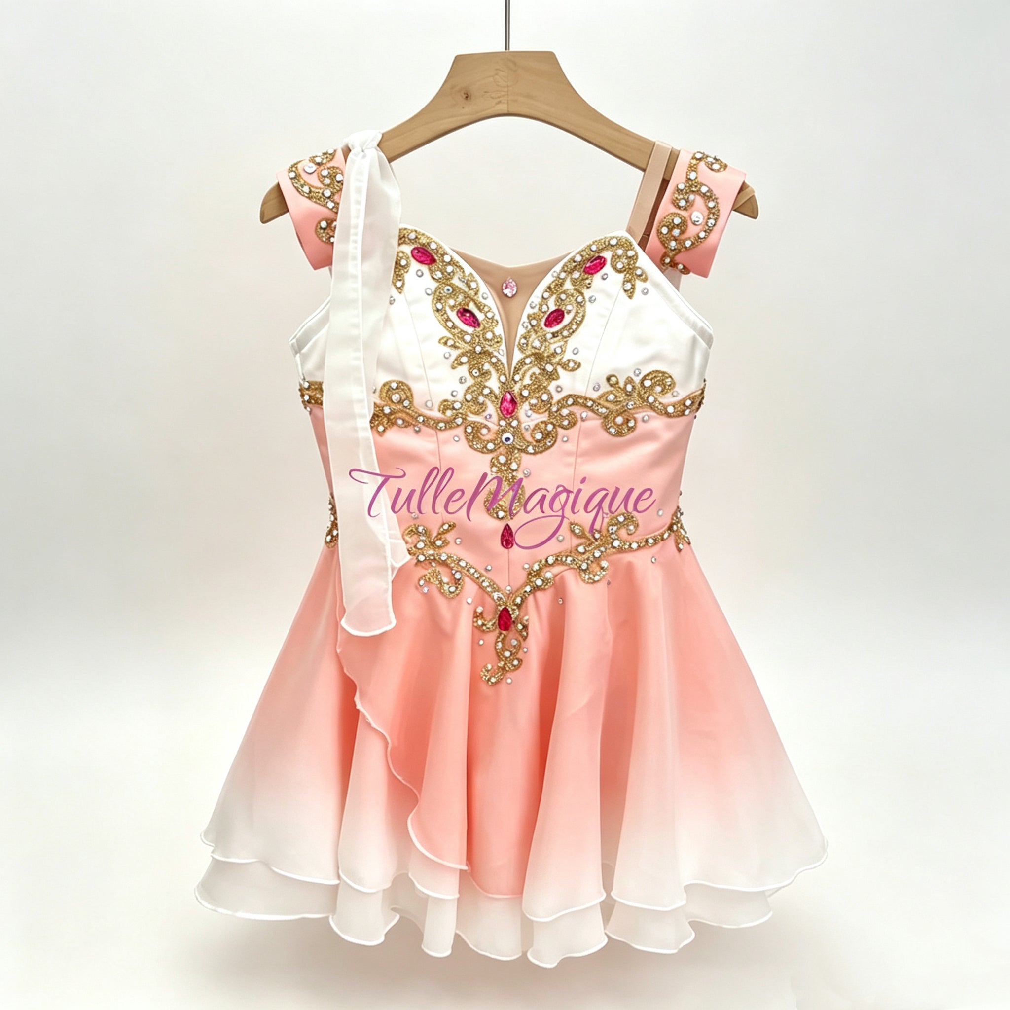 Professional Peach pink ombre color Talisman Ballet costuem stage dancewear for YAGP competition