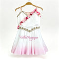 Pink 3D flower cupid ballet costume in gradient pink color