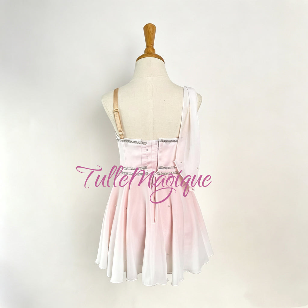 Professional level Cupid ballet costume with hooks and eyes on the back for YAGP and other ballet competitions.