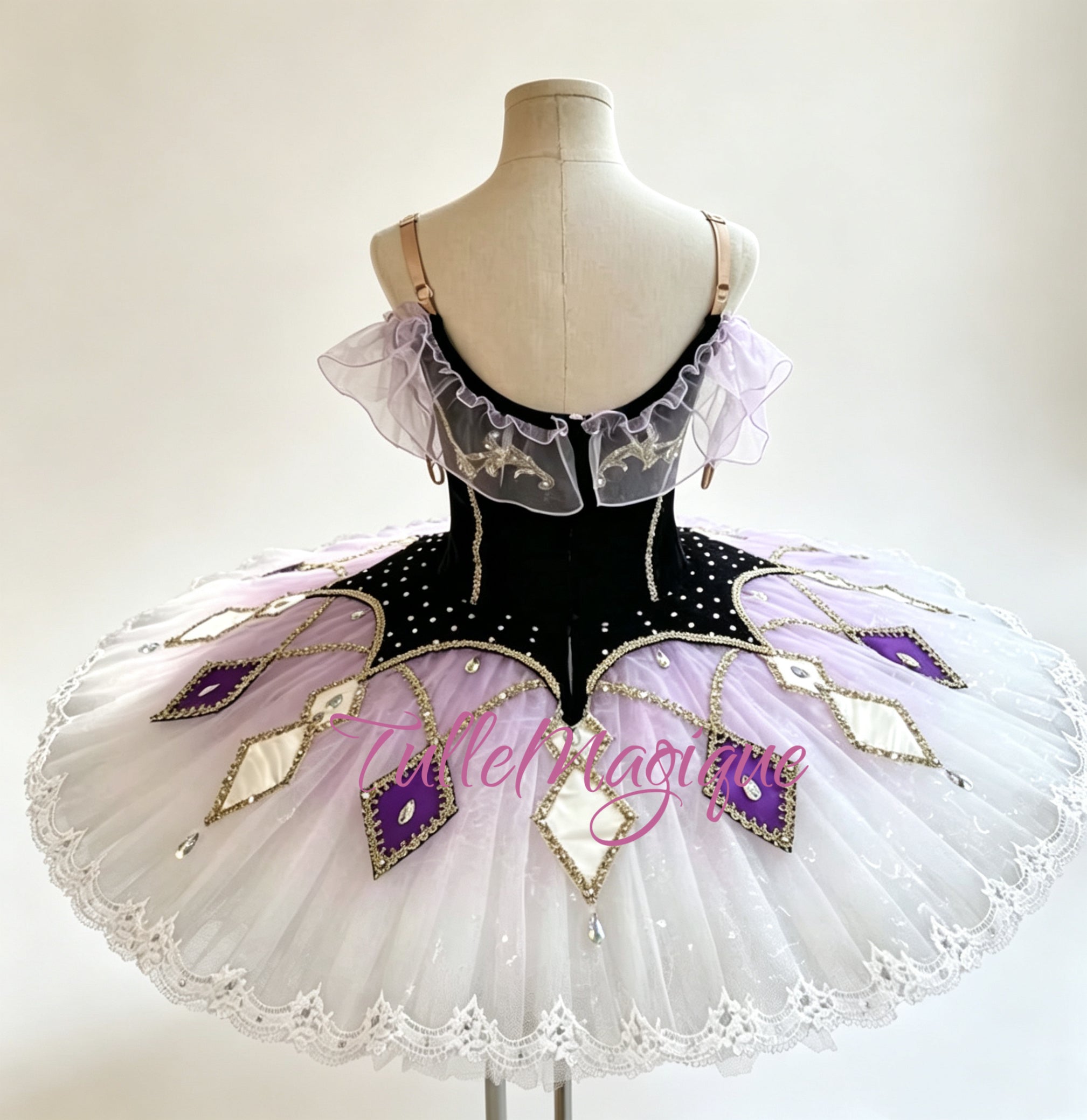 Professional Harlequin Pattern Classical Ballet Tutu - Satanella Carnival of Venice & Harlequinade Variation Stage Costume