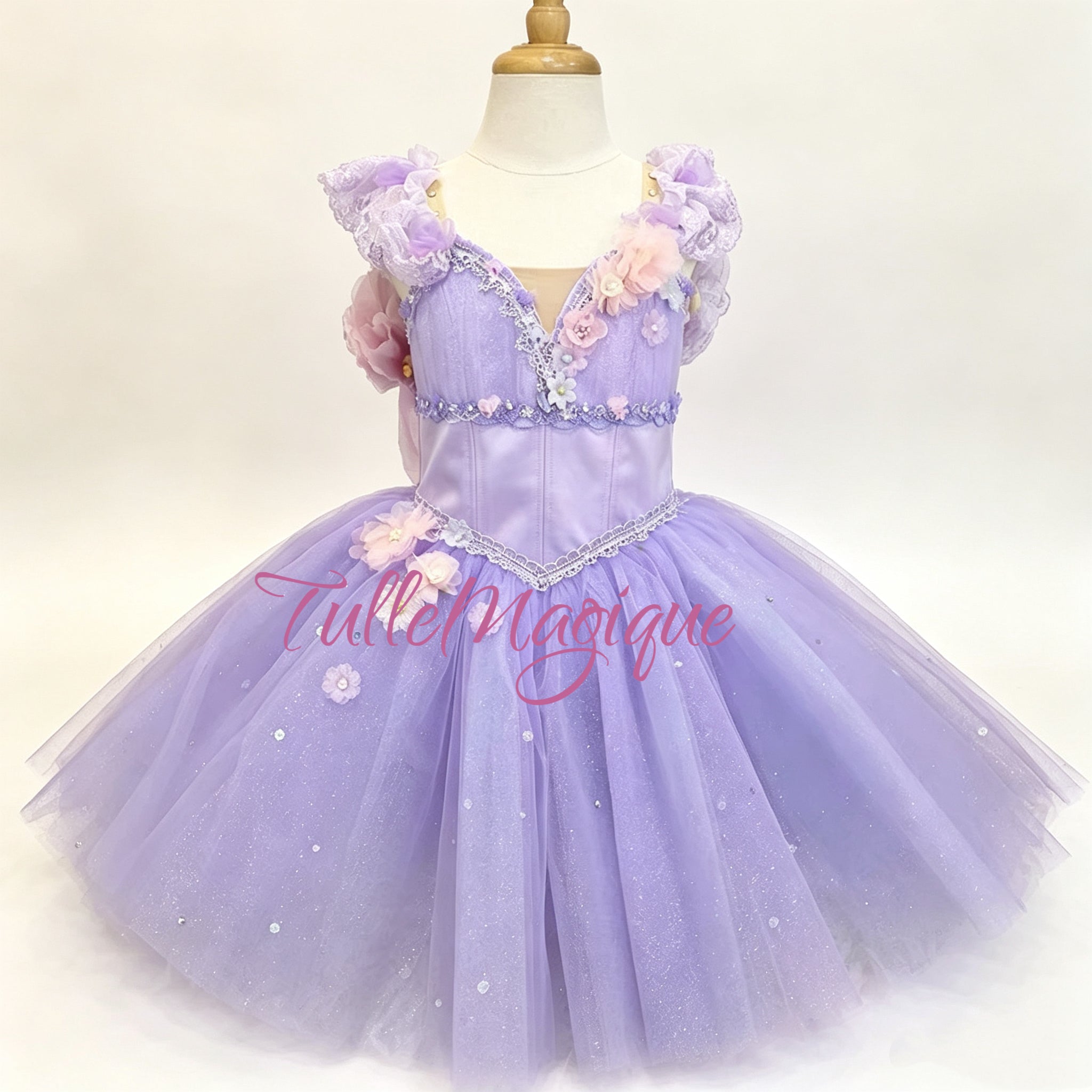 High-end ballet competition costume for Don Quixote Act 2 Dryads corps de ballet and Nutcracker Waltz of the Flowers solos, lavender romantic ballet dress.