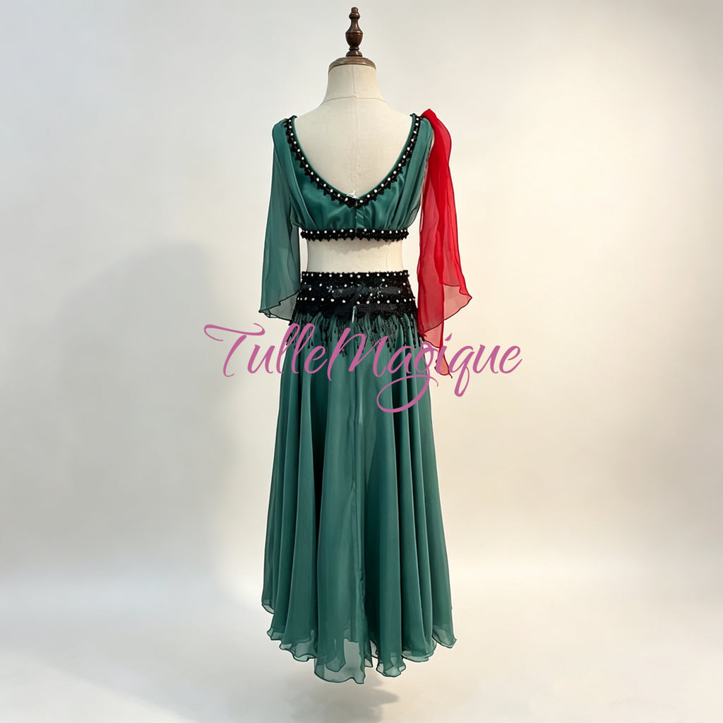 ballet-costume-two-piece.jpg	Professional emerald green two-piece character ballet costume for competition solos and oriental variations.