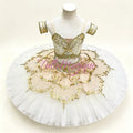 Professional two-piece ballet tutu for Gamzatti variation in La Bayadère in peach Champagne gold color.