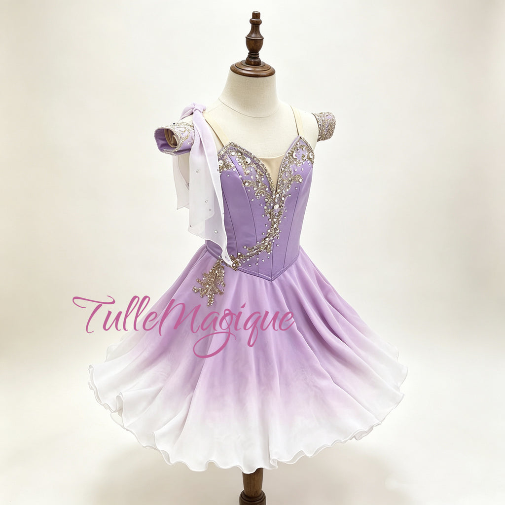 ⁠Professional lavender and white gradient Talisman ballet costume by TulleMagique for Diana, Cupid, Walpurgis Nacht and Talisman variations.⁠