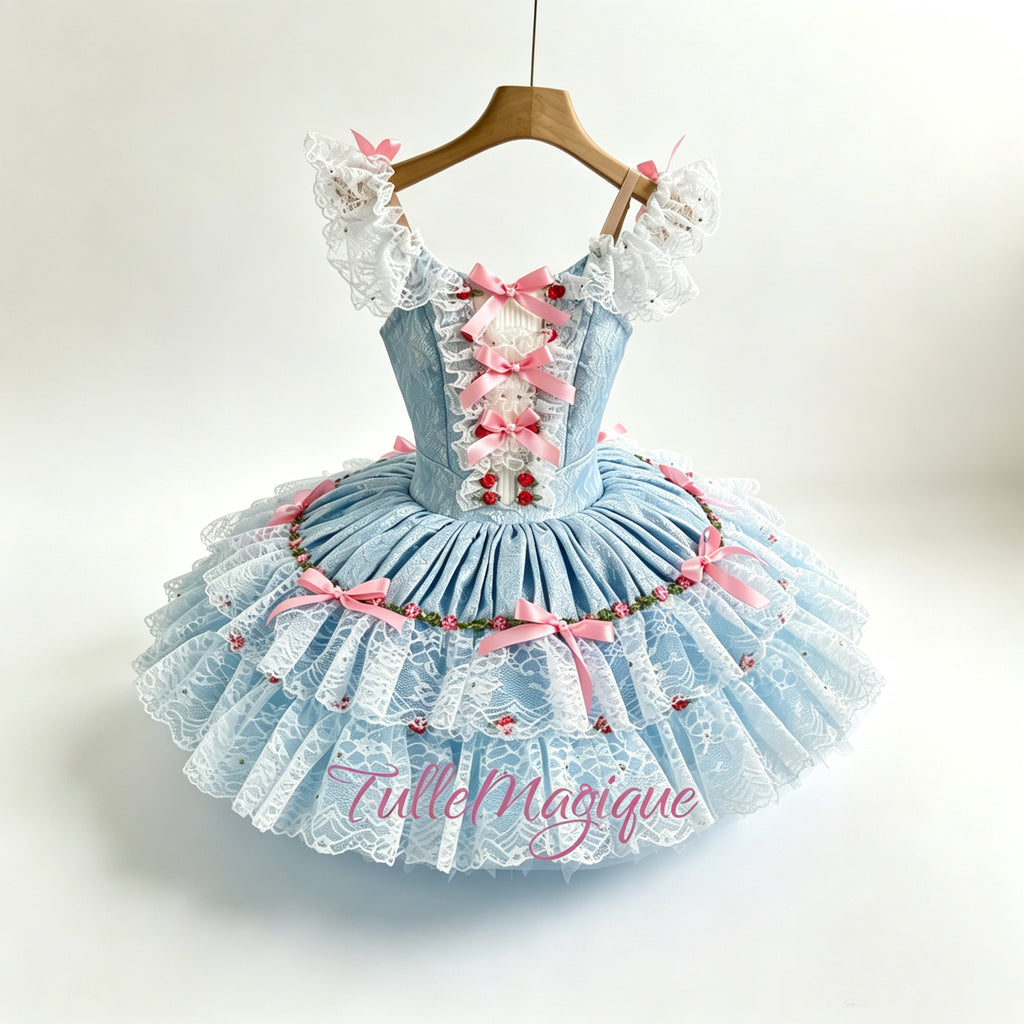 Professional The Nutcracker Reed Flutes Tutu, Dance of the Reed Flutes, Mirlitons Ballet Costume, Pastoral Classical Tutu for Fairy Doll, coppelia French doll etc. 