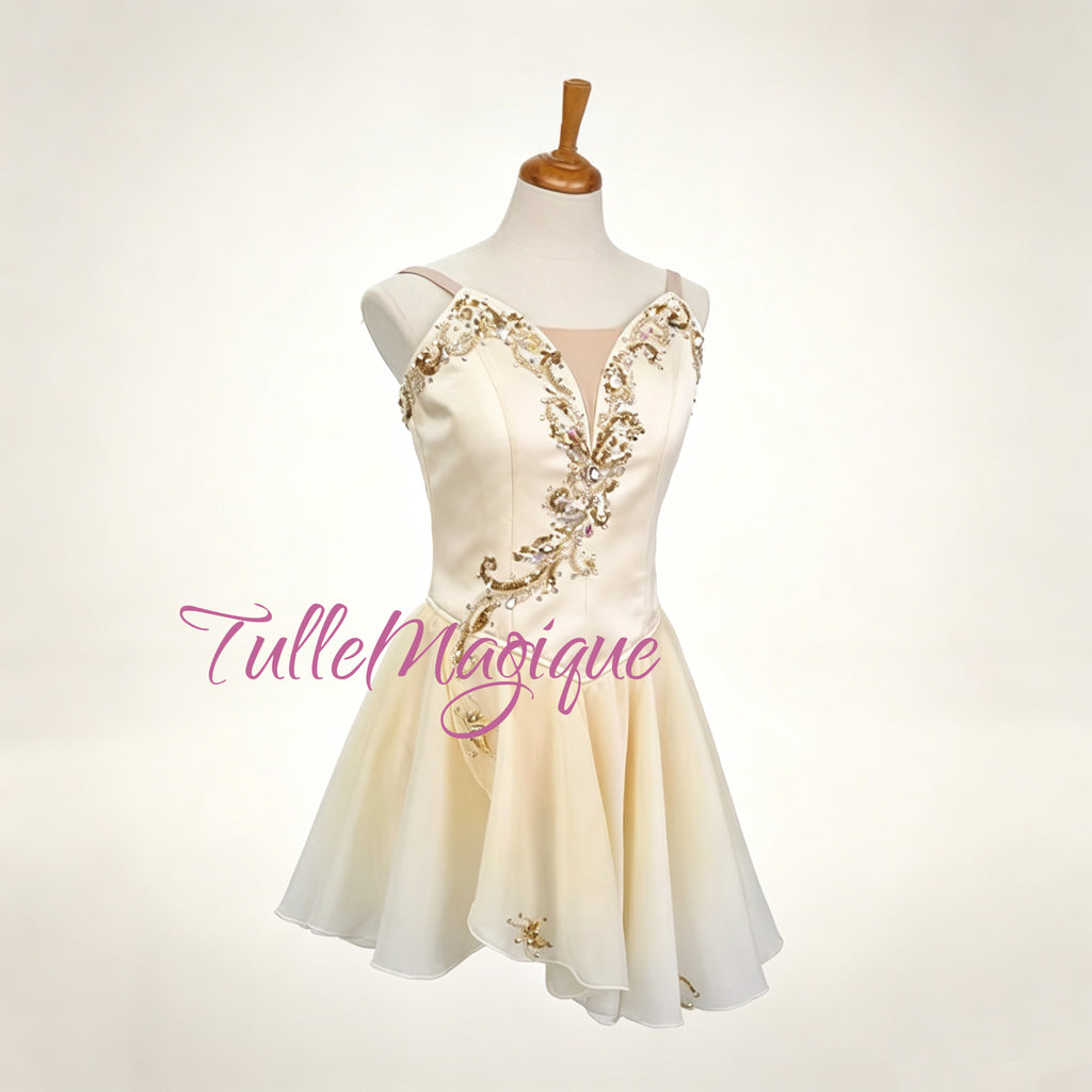 professional lyrical stage wear in cream ivory, perfect for Awakening of Flora, Walpurgis Nacht, or Spring Waters ballet variations.⁠