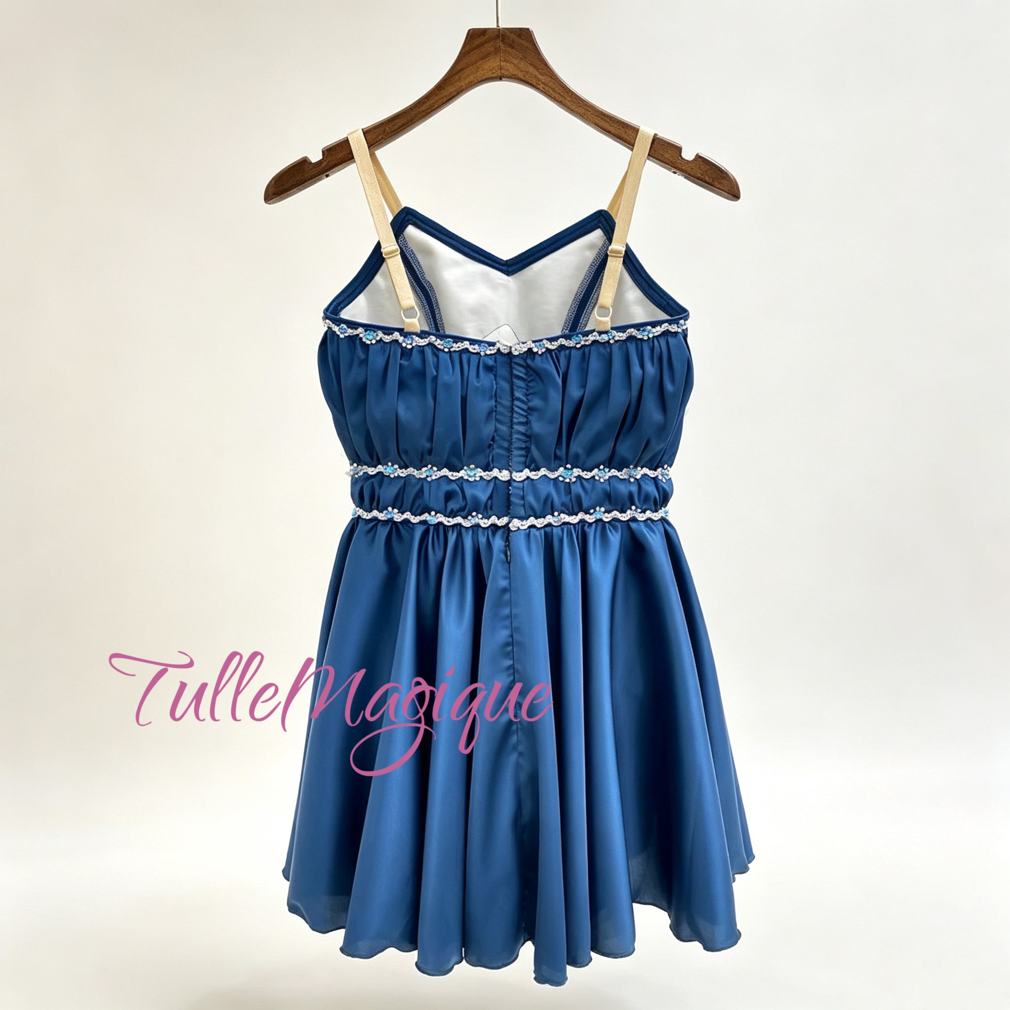 Premium royal blue custom dance costume by TulleMagique, perfect for Walpurgis Nacht, Talisman, or ocean themed ballet variations.⁠