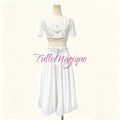 ⁠Professional white Le Corsaire ballet costume by TulleMagique for La Bayadere Nikiya variation at YAGP, front view