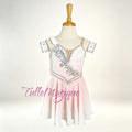 White and pink gradient professional ballet dress for Cupid variation, featuring silver embroidery. 