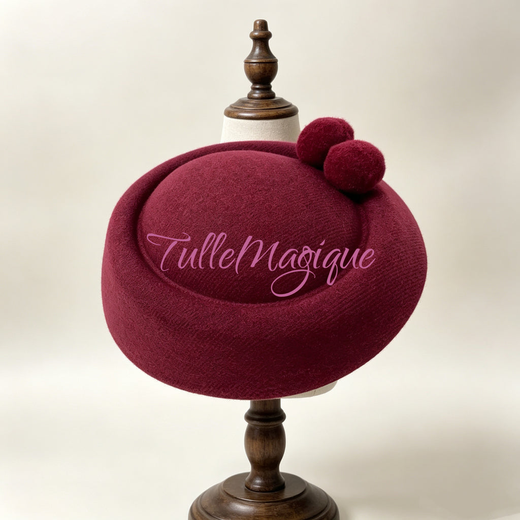 professional Countess Cherry variation atching noble pillbox hat from Cipollino.